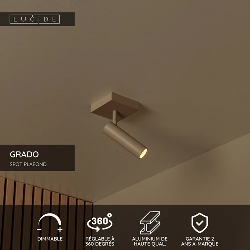 Lucide GRADO - Spot plafond - 1xGU10 (MR11) - Taupe - USP